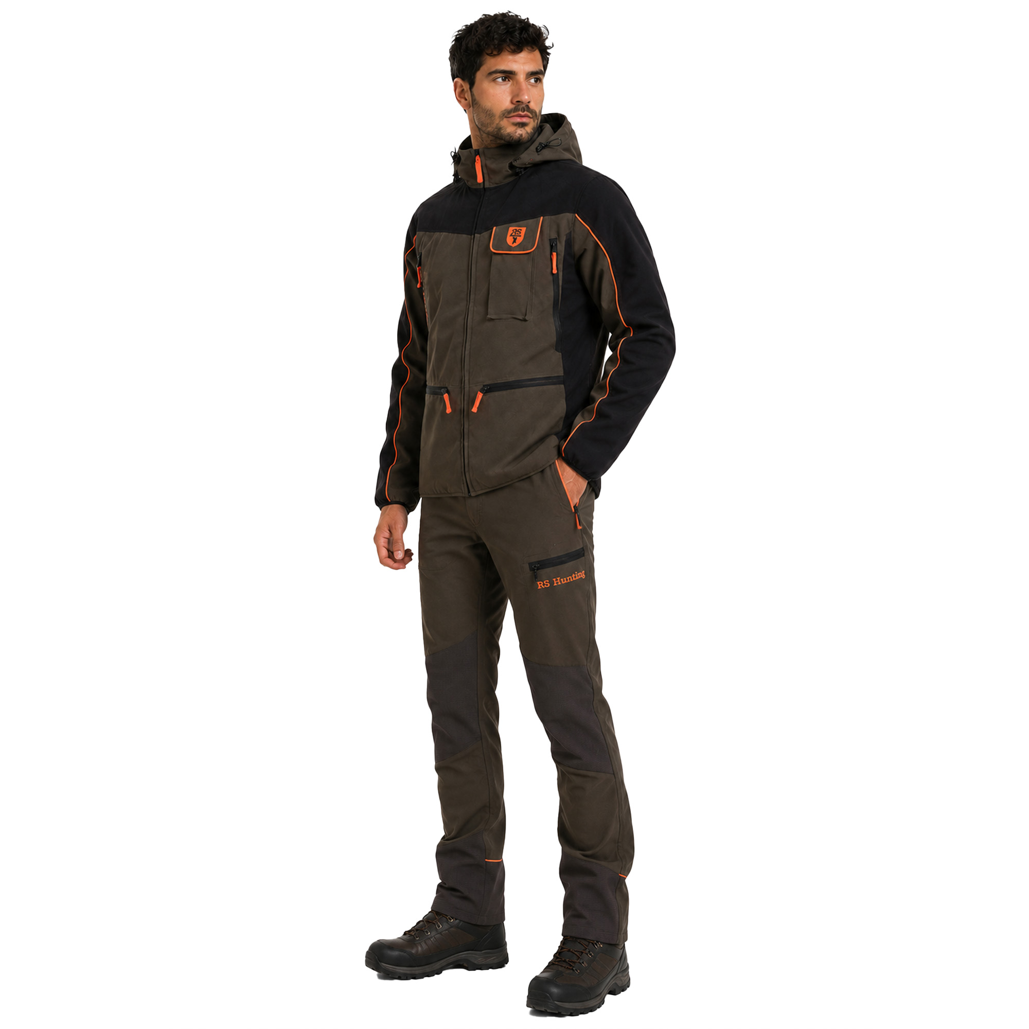 Completo Tecnico Rip-Stop softshell Elasticizzato Idrorepellente con Giacca e Pantalone Alta Visibilita\'